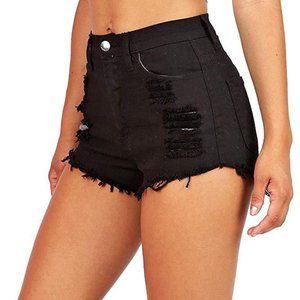 Vibrant Miu Black high waisted shorts